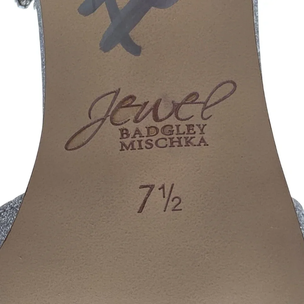 Jewel Badgley Mischka Womens 7.5 Silver Robles Crystal Kitten Heels Evening Pump - Picture 12 of 13
